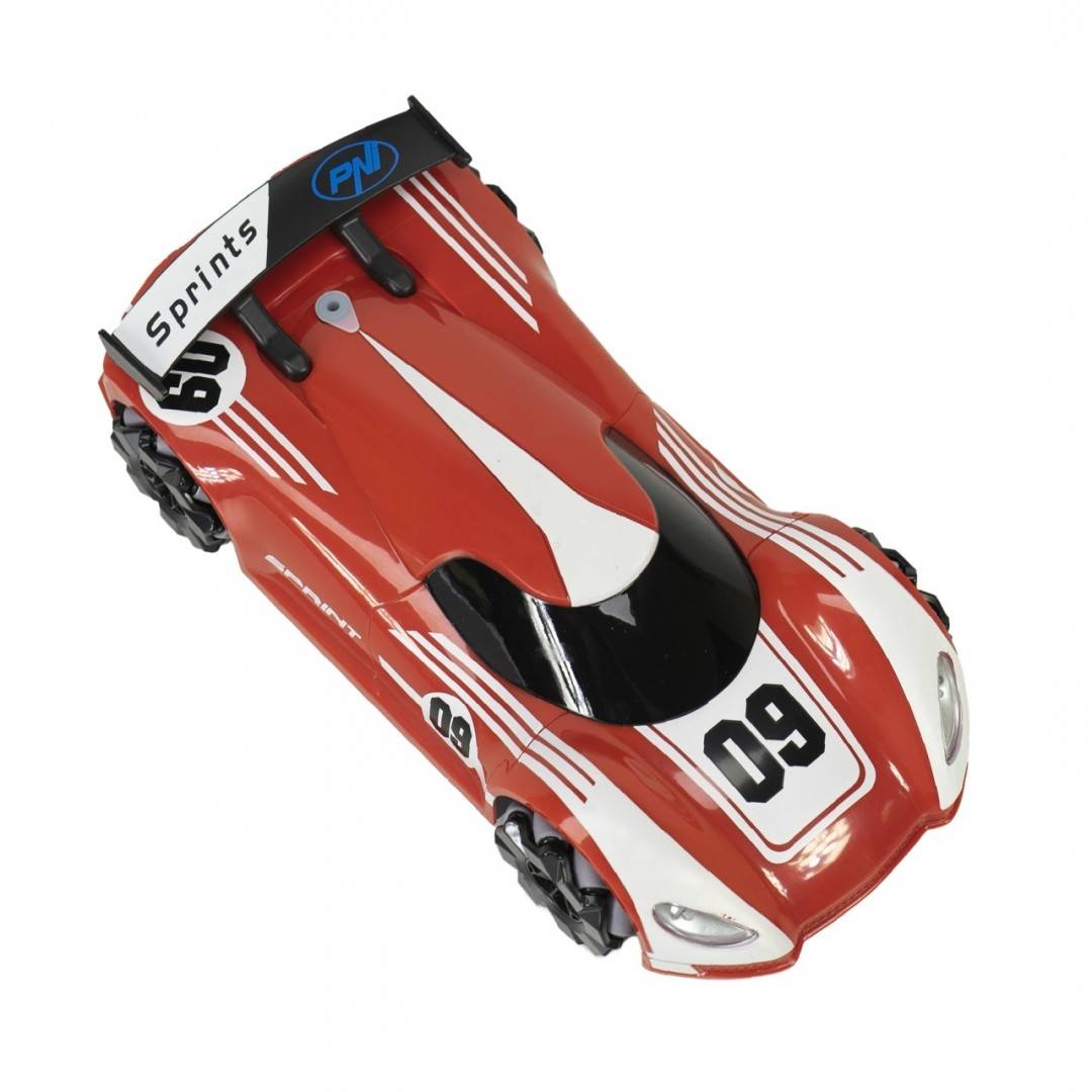 Pachet Jucarie masinuta sport Silvercloud RedOne cu telecomanda cu sticky Pad Drapel inclus