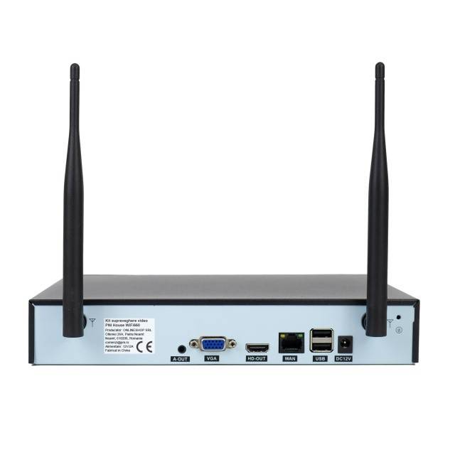 Pachet Kit supraveghere video PNI House WiFi660 NVR 8 canale si 8 camere wireless de exterior 3MP, P2P, IP66
