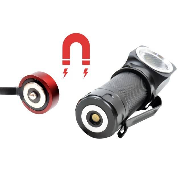 Pachet Lanterna frontala PNI Adventure F75 cu LED 6W, 600 lm, din aluminiu, cu acumulator si alimentator PNI CHG300 cu port USB C, QC3.0, PD3.0, PPS