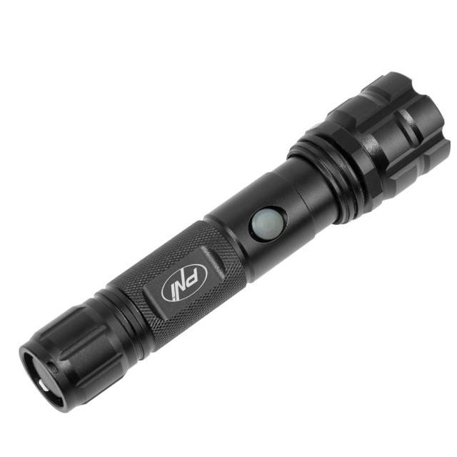 Pachet lanterna PNI Adventure F10 din aluminiu cu LED 6W, 500lm pana la 200m focus, cu acumulator si alimentator PNI CHG300 cu port USB C, QC3.0,
