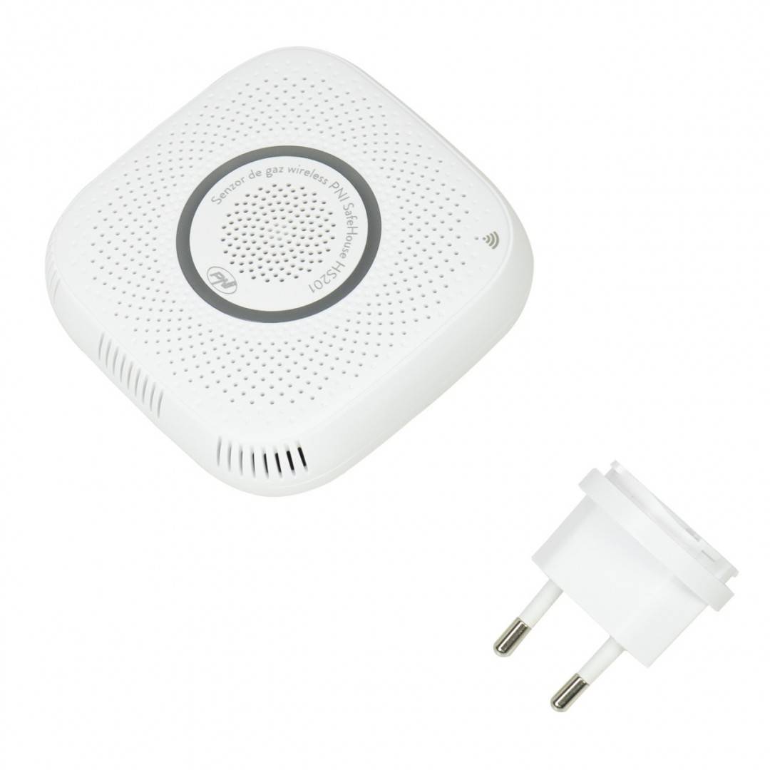 Pachet senzor de gaz metan (CH4) PNI SafeHouse HS201 cu Wi-Fi, Tuya Smart si Sticky Pad Drapel inclus