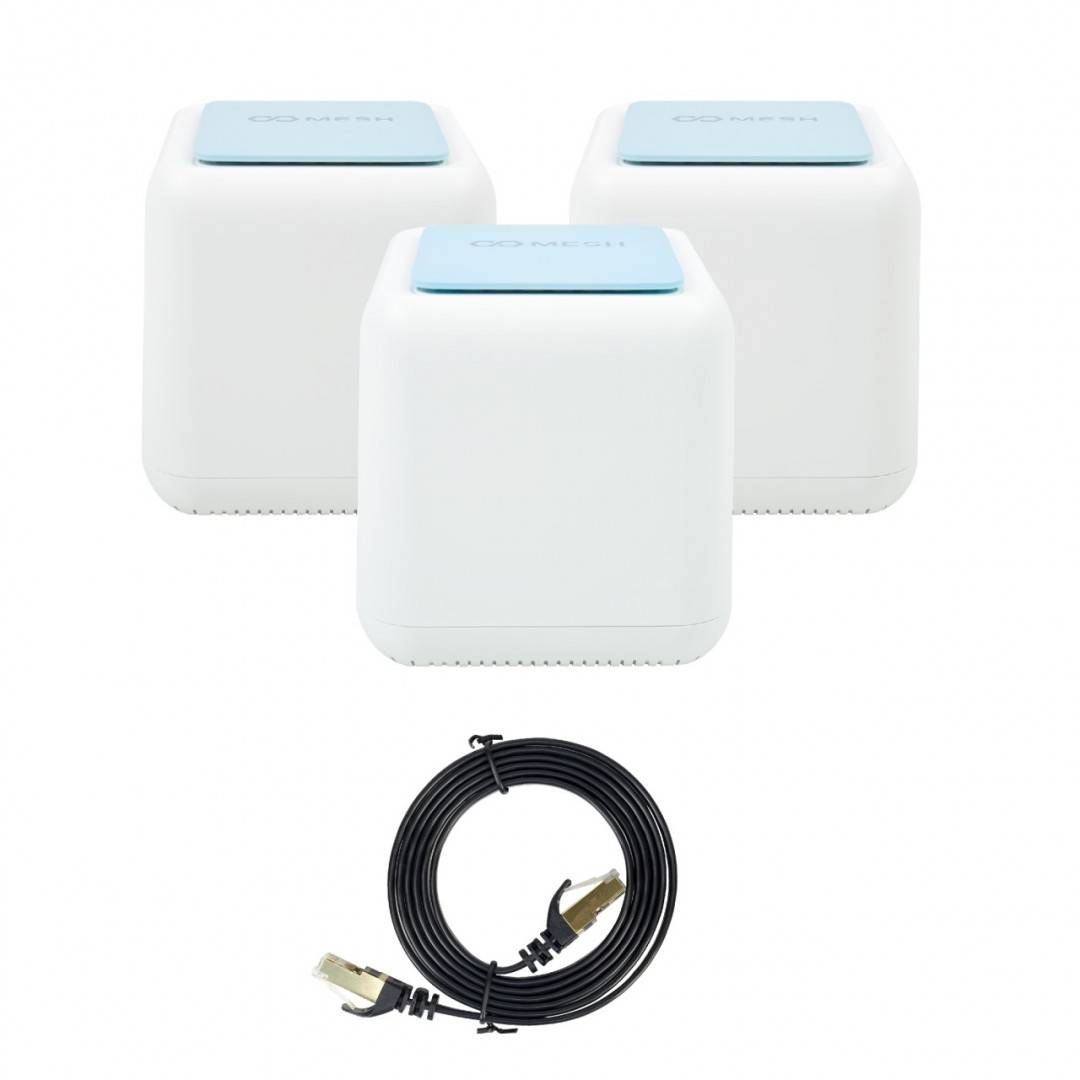 Pachet sistem Mesh Wi-Fi PNI GB1200 Gigabit si 1bc Cablu de retea plat S/STP CAT7 PNI U7015B 1.5m