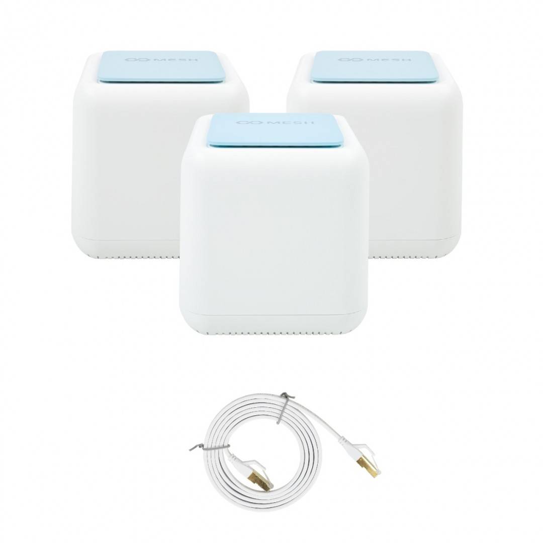 Pachet sistem Mesh Wi-Fi PNI GB1200 Gigabit si 1bc Cablu de retea plat S/STP CAT8 PNI U8015W 1.5m