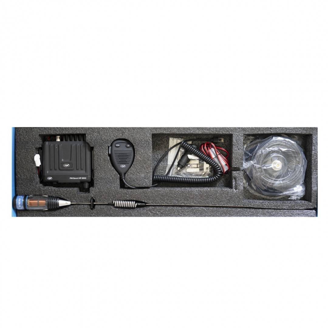 Pachet Statie radio CB PNI Escort HP 6500 ASQ + Antena CB PNI ML70 cu magnet inclus