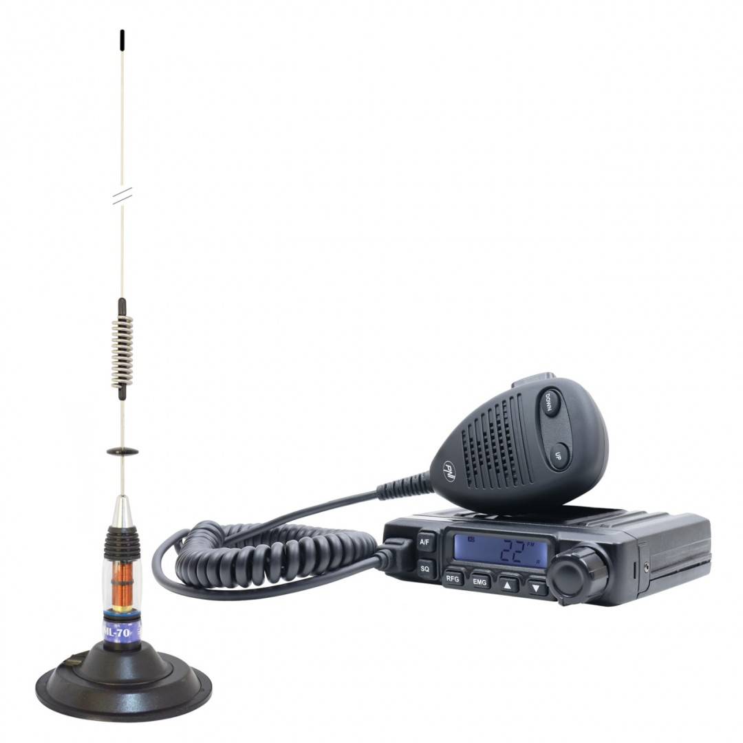 Pachet Statie radio CB PNI Escort HP 6500 ASQ + Antena CB PNI ML70 cu magnet inclus