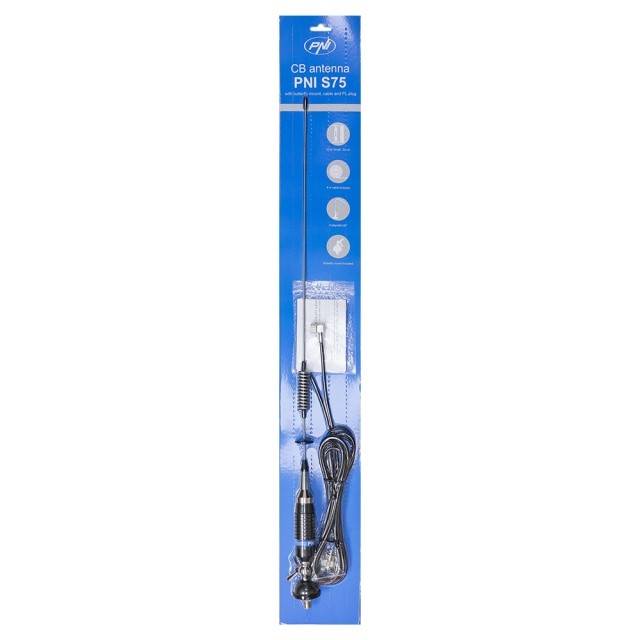 Pachet Statie radio CB PNI ESCORT HP 6500 ASQ, RF Gain, 4W, 12V + Antena CB PNI S75 cu cablu si montura fixa 7-9KM