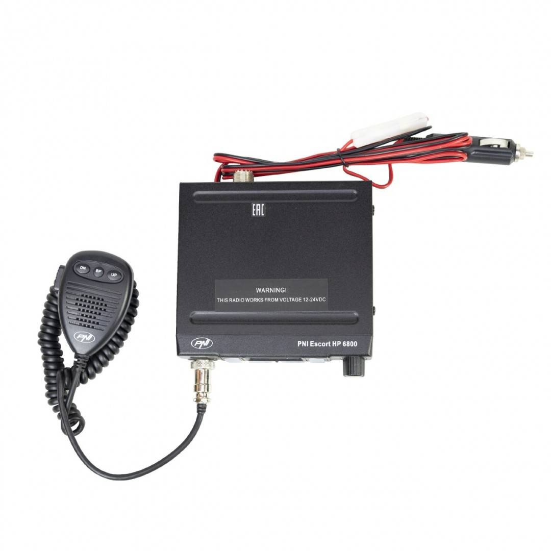 Pachet Statie radio CB PNI Escort HP 6800 ASQ, 12/24 V cu antena CB PNI ML70 cu magnet