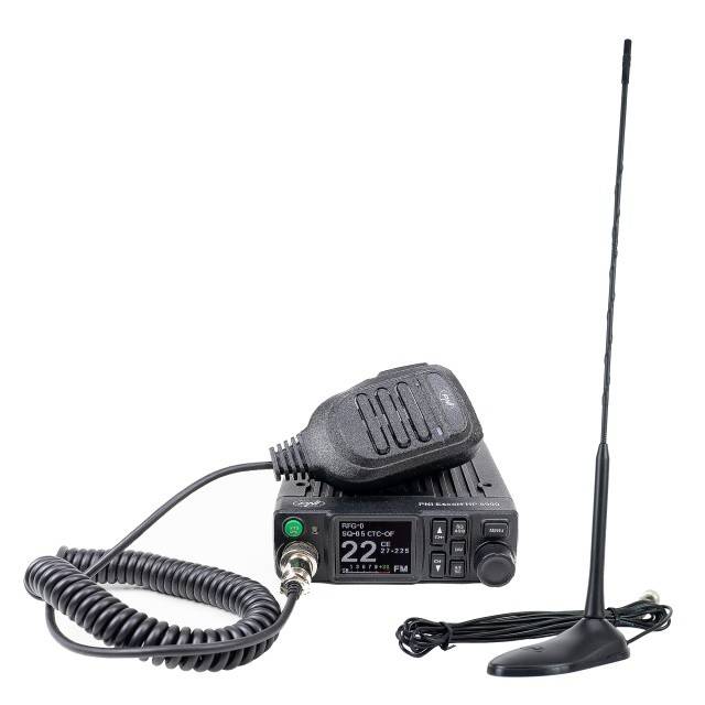 Pachet Statie radio CB PNI Escort HP 8900 ASQ, 12-24V + Antena CB PNI Extra 45 cu baza magnetica, alimentare 12V/24V, RF Gain, Roger Beep, CTCSS-DCS,