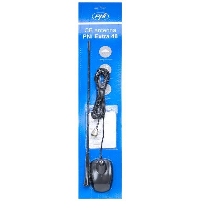 Pachet Statie radio CB PNI Escort HP 8900 ASQ, 12-24V + Antena CB PNI Extra 48 cu baza magnetica, alimentare 12V/24V, RF Gain, Roger Beep, CTCSS-DCS,