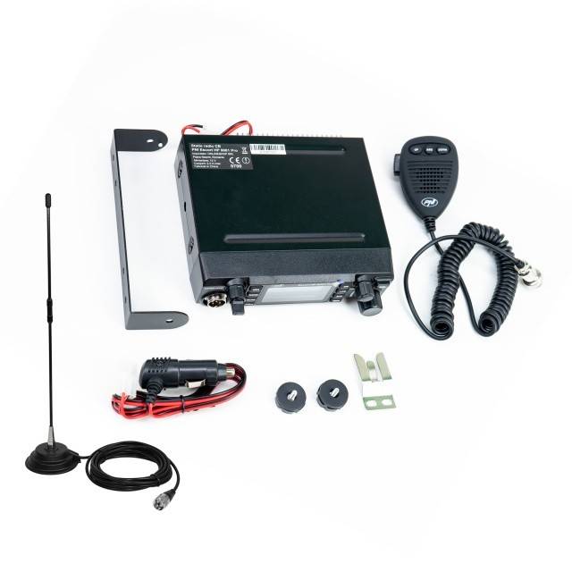 Pachet Statie radio CB PNI ESCORT HP 9001 PRO ASQ reglabil, AM-FM, 12V/24V, 4W + Antena CB PNI Extra 40 cu magnet, 30W, 26-30MHz, SWR 1.0, fibra de