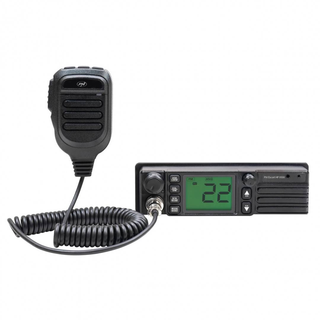 Pachet statie radio CB PNI Escort HP 9500, amplificator RX-TX KL203P, AM-FM-SSB, 100W, 12V si cablu PNI R50
