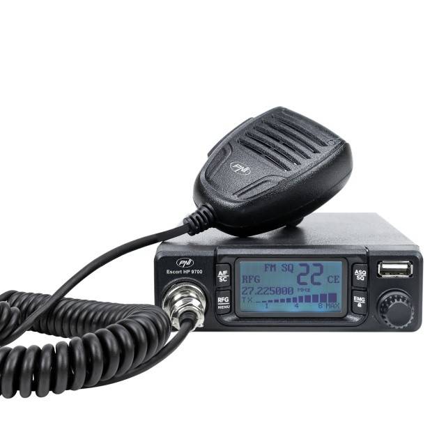 Pachet Statie radio CB PNI Escort HP 9700 USB si Antena CB PNI Extra 40 cu baza magnetica, alimentare 12V / 24V, mufa de bricheta inclusa