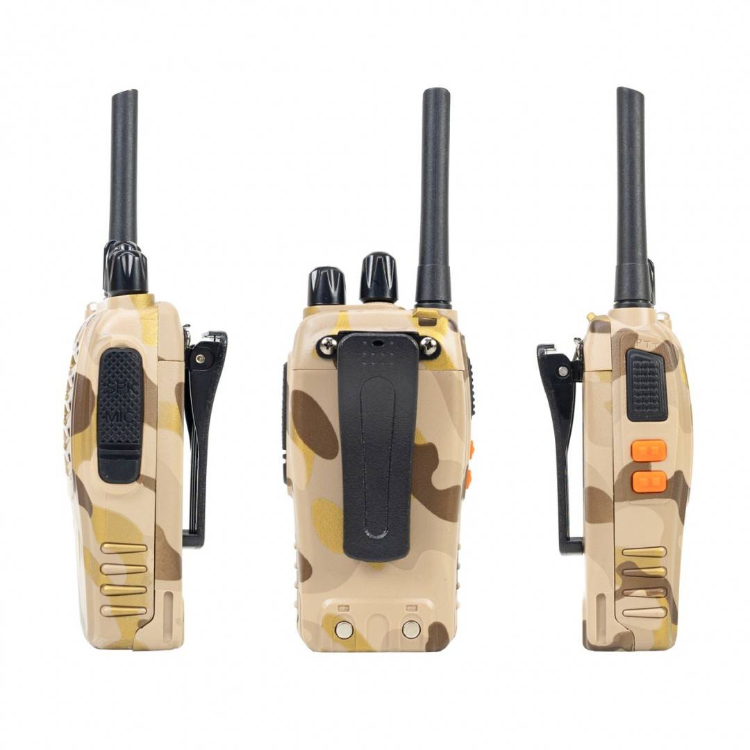 Pachet statii radio portabile PNI PMR R40 Camo 0.5W, 16 canale, ASQ, TOT, monitor, programabila, acumulatori Li-Ion 1200mAh, incarcatoare si casti