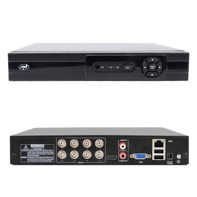 Pachet supraveghere video AHD PNI House AHD880, 8 canale, 5MP - DVR/NVR si 2 camere exterior AHD25, 5MP, dome, IP66