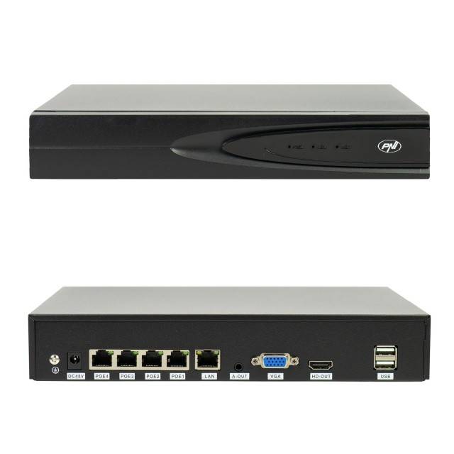 Pachet supraveghere video NVR POE PNI House IP810, 2 camere PNI IP8POE, 8MP si cabluri incluse