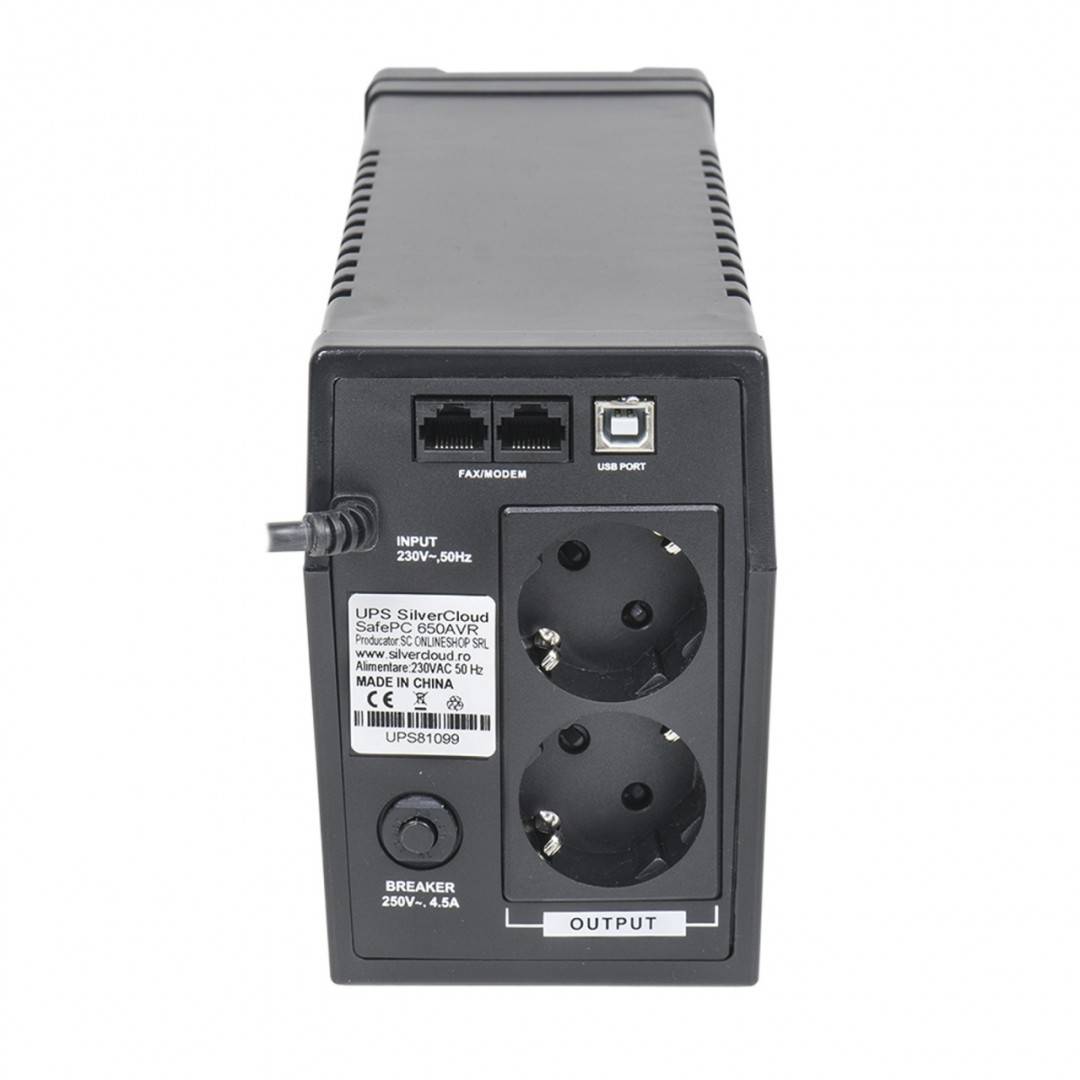 Pachet UPS SilverCloud SafePC 650AVR putere 360W si Sticky Pad Drapel inclus