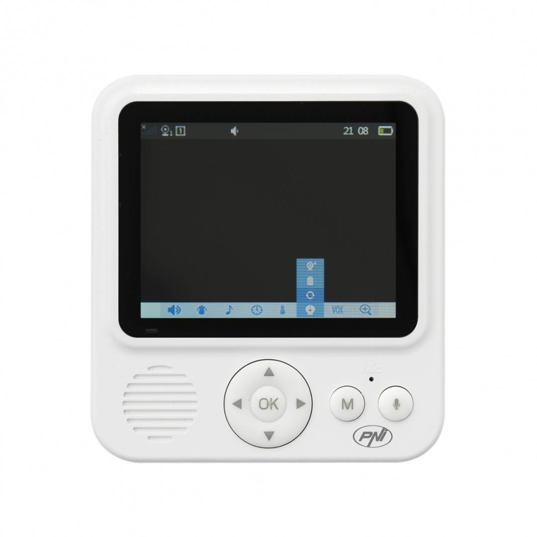 Pachet Video Baby Monitor PNI BM280 ecran 2.8 inch wireless 2.4 GHz cu sticky Pad Drapel inclus
