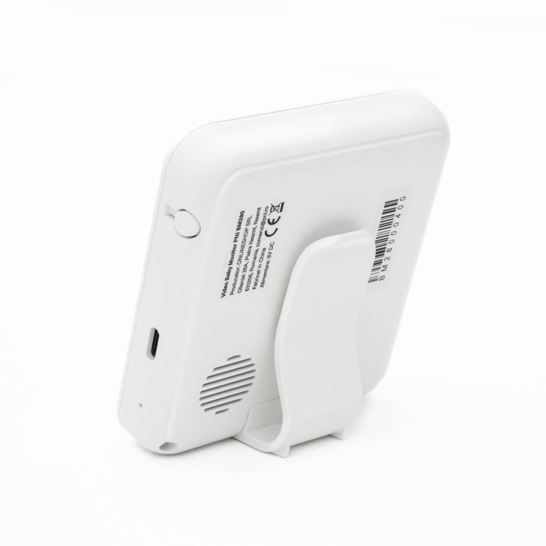 Pachet Video Baby Monitor PNI BM280 ecran 2.8 inch wireless 2.4 GHz cu sticky Pad Drapel inclus