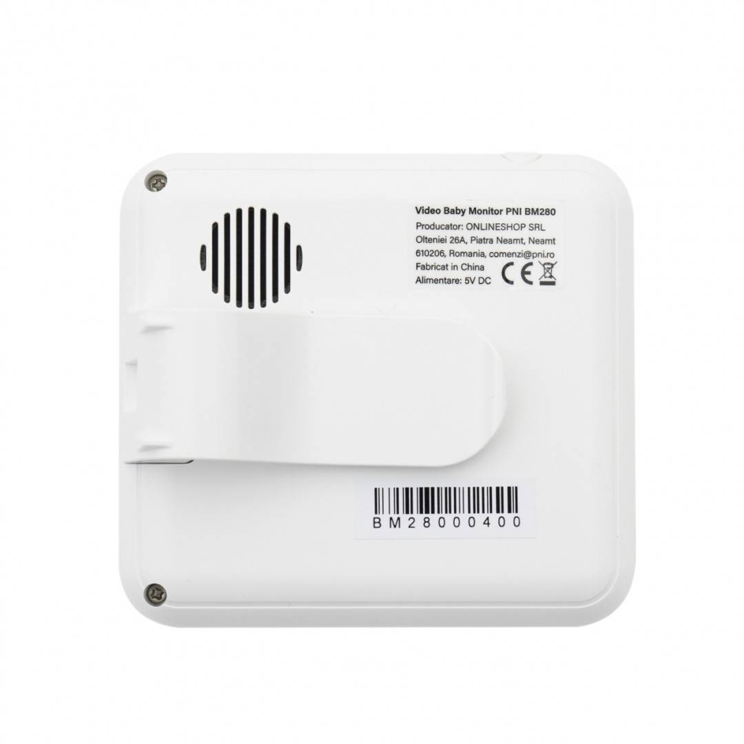 Pachet Video Baby Monitor PNI BM280 ecran 2.8 inch wireless 2.4 GHz cu sticky Pad Drapel inclus