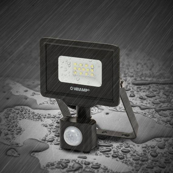 PADLIGHT5: Proiector LED SMD 10W, IP44, negru, 4000K, cu senzor IR