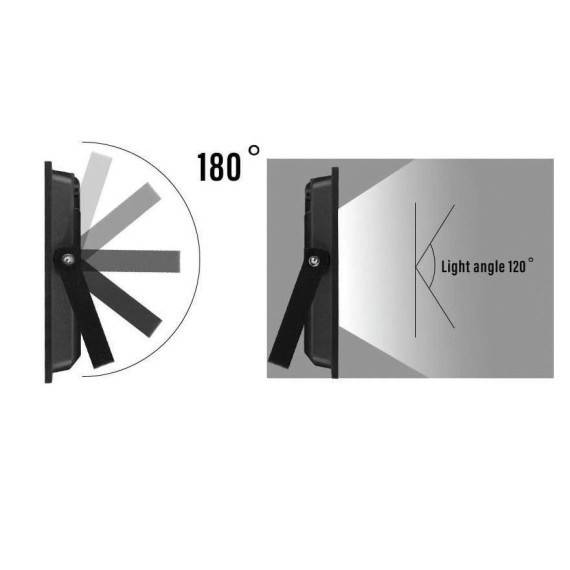 PADLIGHT5: Proiector LED SMD 10W, IP44, negru, 4000K, cu senzor IR