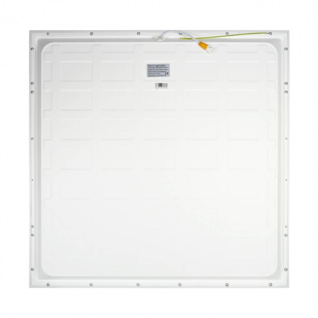 Panou LED PNI H-Light 6060 48W, 600x600mm, 4800lm, 6400K, de interior, incastrabil, alb rece
