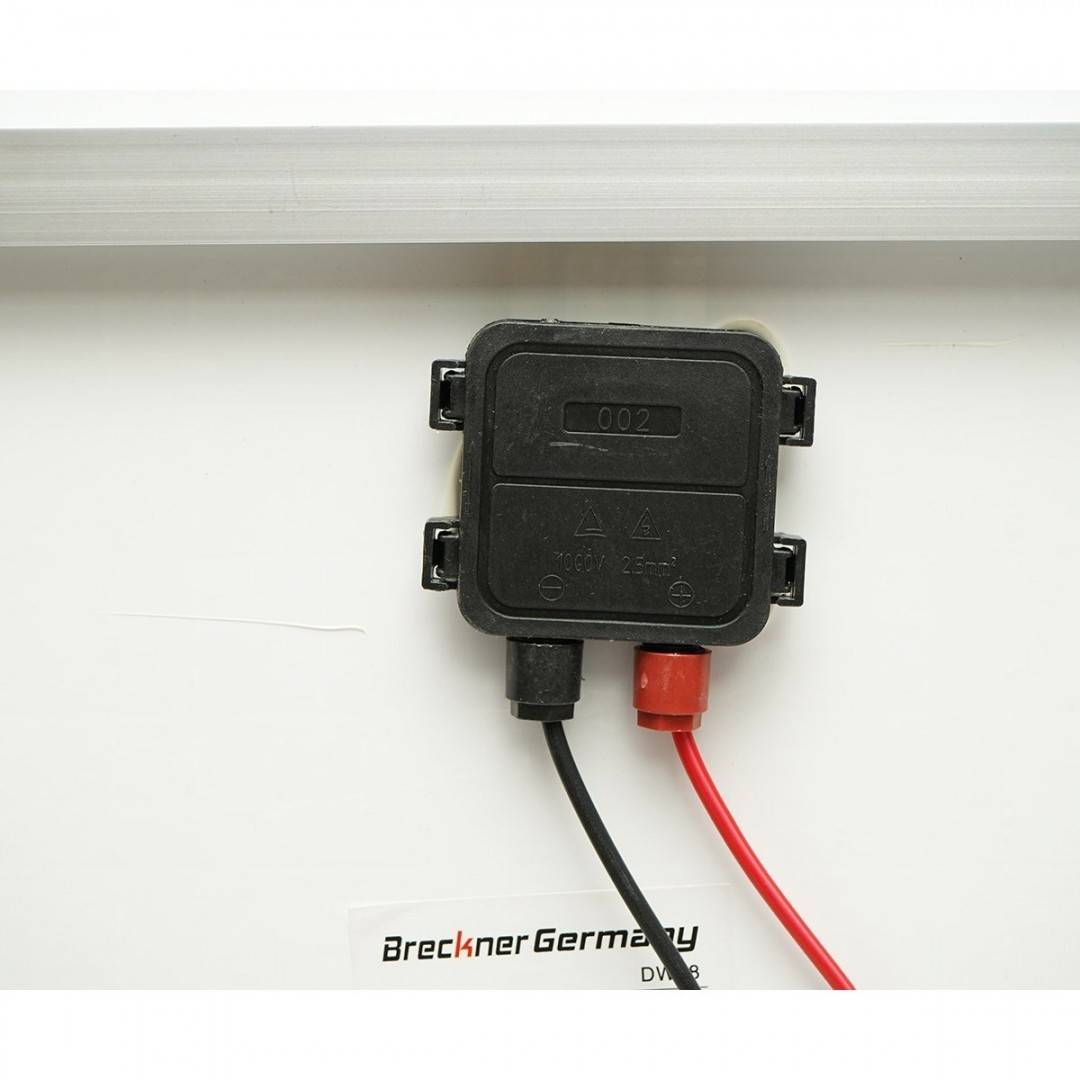 Panou solar 40W fotovoltaic monocristalin cu cablu de conectare 90cm si clesti baterie 570x400x25mm Breckner Germany