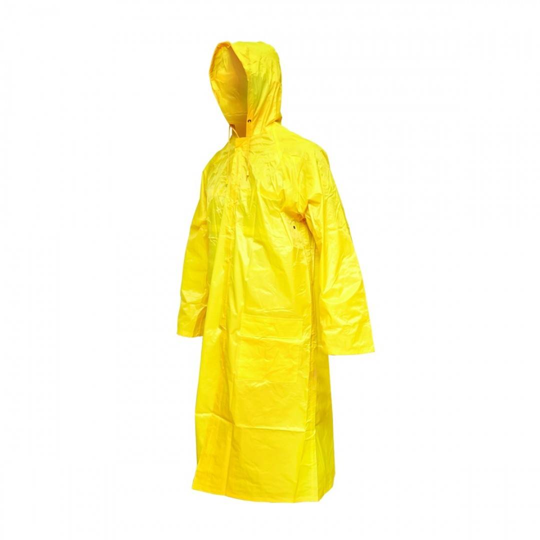 Pelerina cu gluga impermeabila L din poliester cu membrana PVC fante de aerisire, 2 buzunare si fermoar galben Breckner Germany