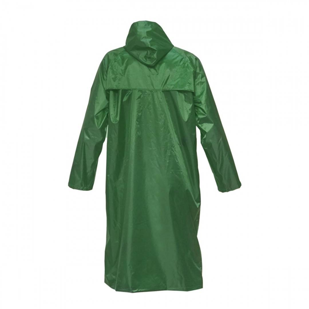 Pelerina cu gluga impermeabila L din poliester cu membrana PVC fante de aerisire, 2 buzunare si fermoar verde Breckner Germany