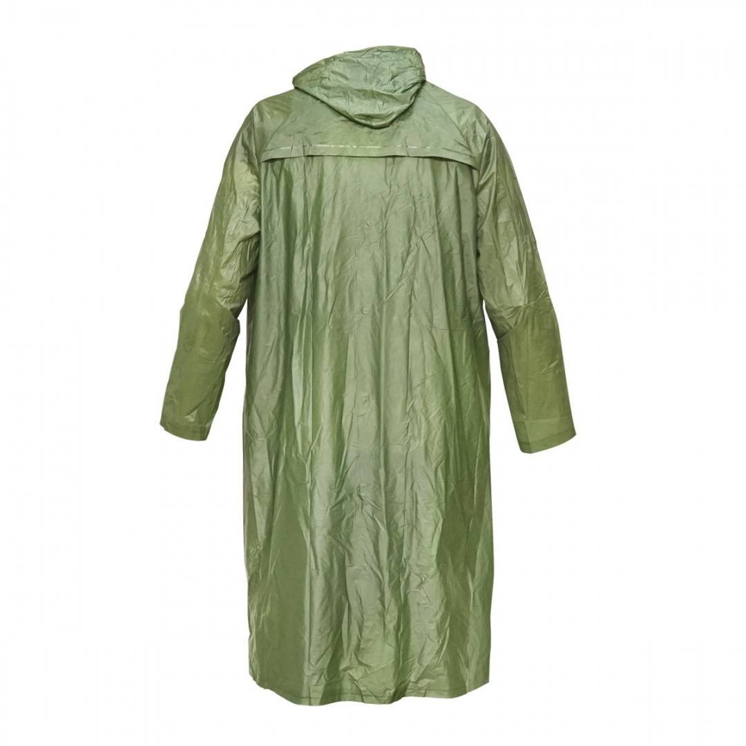 Pelerina cu gluga impermeabila L din PVC, 2 buzunare, inchidere cu capse, verde inchis Breckner Germany