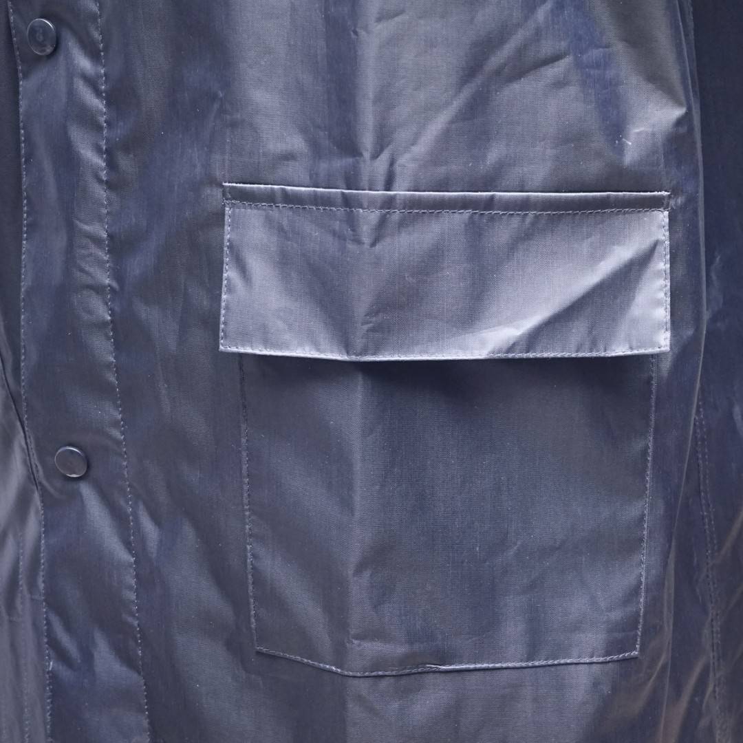 Pelerina cu gluga impermeabila XL din poliester cu membrana PVC fante de aerisire, 2 buzunare si fermoar navy blue Breckner Germany