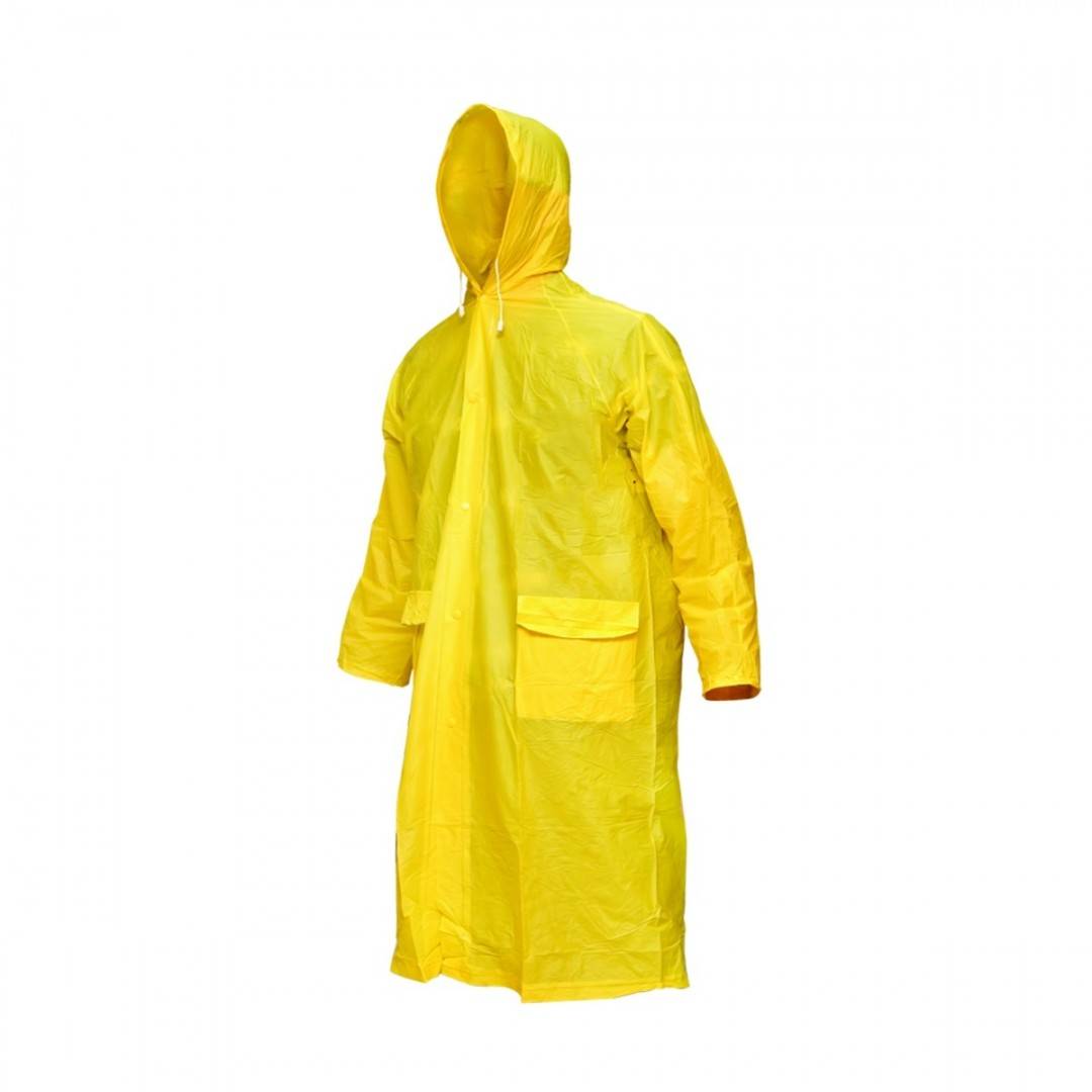 Pelerina cu gluga impermeabila XL din PVC, 2 buzunare, inchidere cu capse, galben Breckner Germany