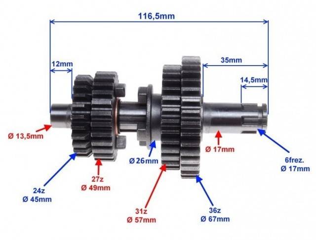 Pinion cutie de viteze ATV 110cc (model 1)