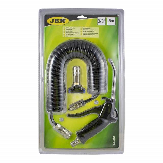 Pistol de suflat aer 3/8'' cu furtun de 5M JBM