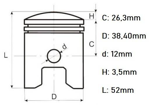 Piston ATV 4T 110cc 52.4mm