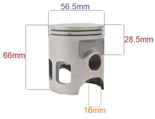 Piston scuter 2T 125cc Yamaha DT 56.5mm (h 66mm)