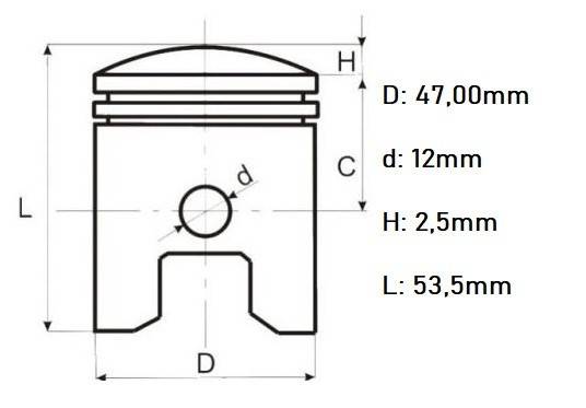 Piston scuter 2T 80cc Honda / Kymco 47mm