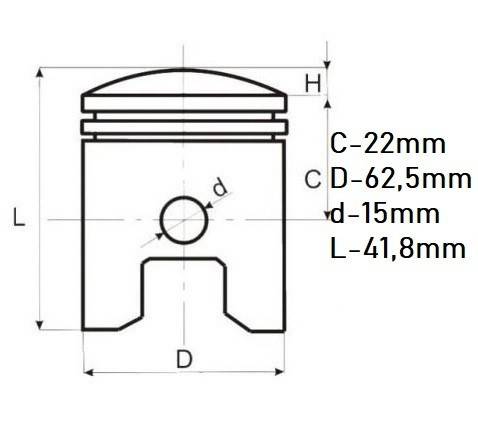 Piston scuter 4T Piaggio Vespa 150cc (62.5mm Ø 15mm)