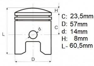 Piston Suzuky GN125cc (Ø 57mm)