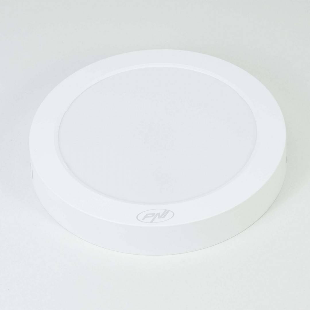 Plafoniera LED PNI D-Light CL2418 18W, rotunda 21.7 cm, 6400K, 230V, 1980 lm, alb rece