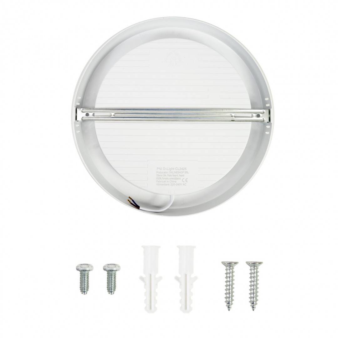 Plafoniera LED PNI D-Light CL2425 24W, rotunda 29 cm, 4200K, alimentare 230V, 2640 lm, alb neutru
