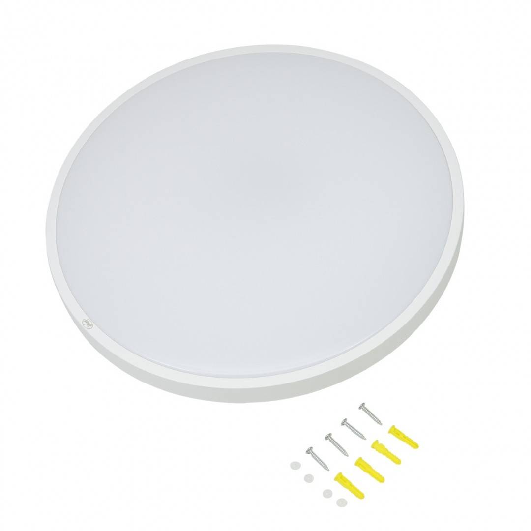 Plafoniera LED PNI D-Light CL2436T Wi-Fi, RGBW, 36W, dimabila, rotunda 41 cm, 3000K-6500K, alimentare 230V, 3600 lm, alb, control din Tuya app