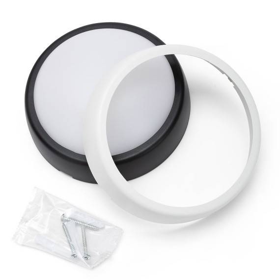 Plafoniera LED rotunda. IP54, 700 lumeni. Cu 2 capace (negru si alb)