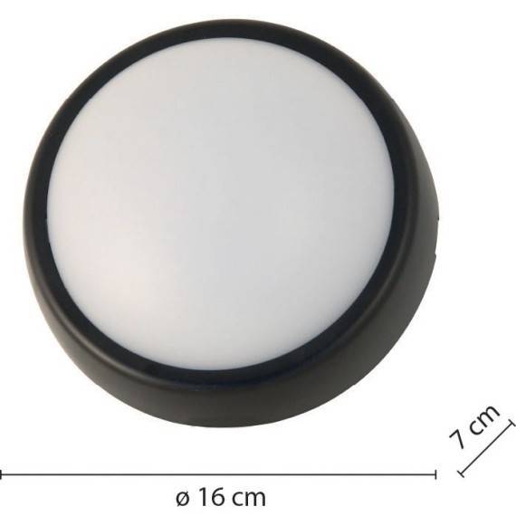 Plafoniera LED rotunda. IP54, 700 lumeni. Cu 2 capace (negru si alb)