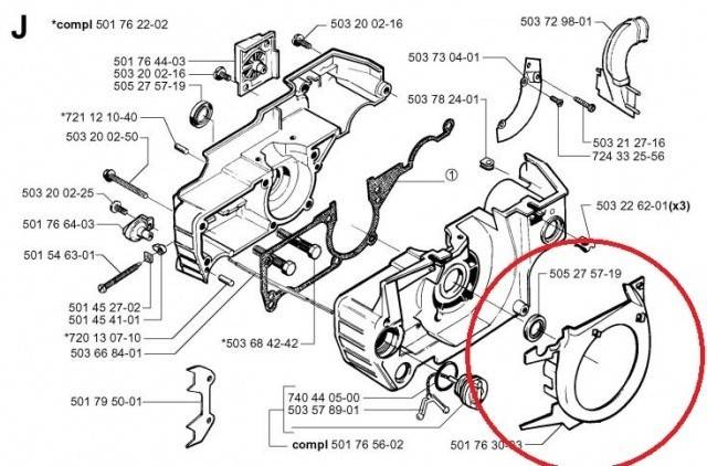 Plastic demaror drujba Husqvarna 51, 55 (original)