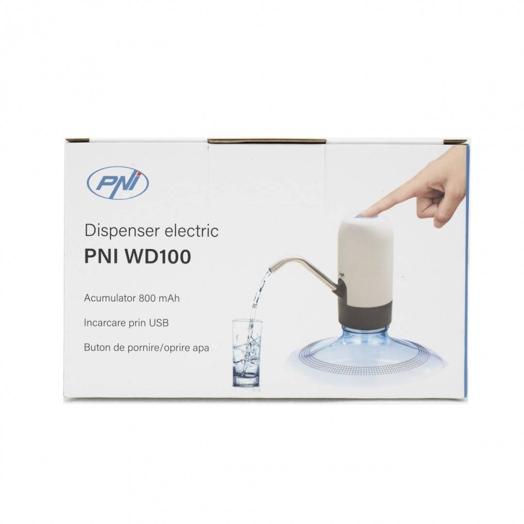 Pompa electrica pentru bidon de apa PNI WD100 incarcare prin micro USB, acumulator 800 mAh, putere 4W
