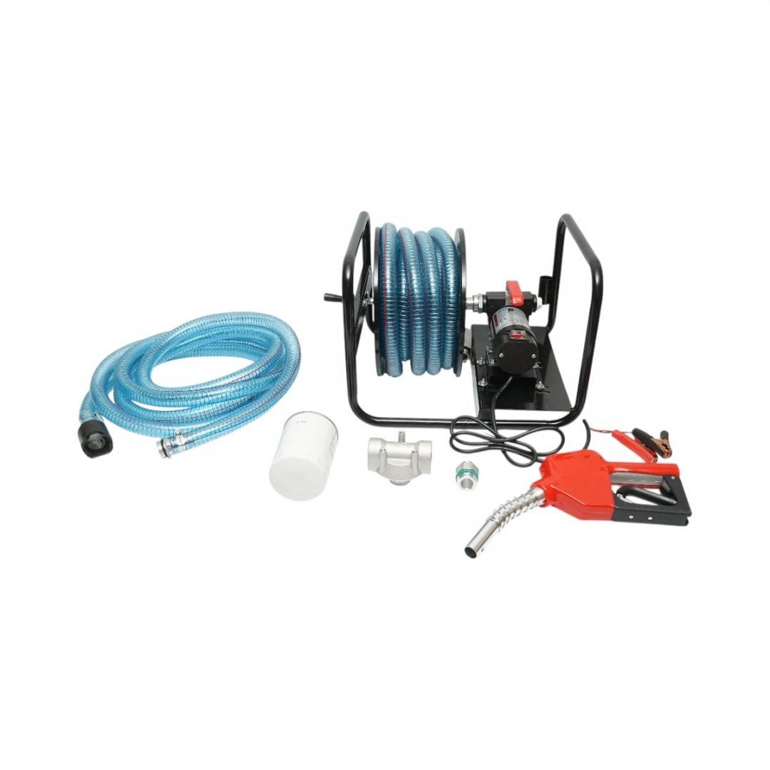 Pompa transfer combustibil mobila 12V, debit 40 L/min cu furtun si filtru Breckner Germany