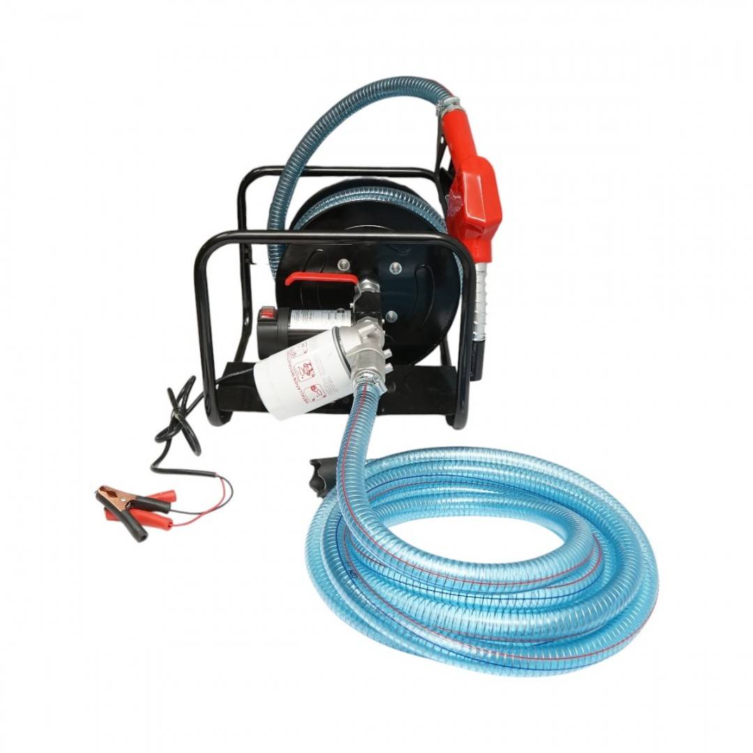 Pompa transfer combustibil mobila 12V, debit 40 L/min cu furtun si filtru Breckner Germany
