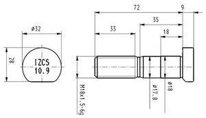 Prezon roata M18x1.5x72 MAN