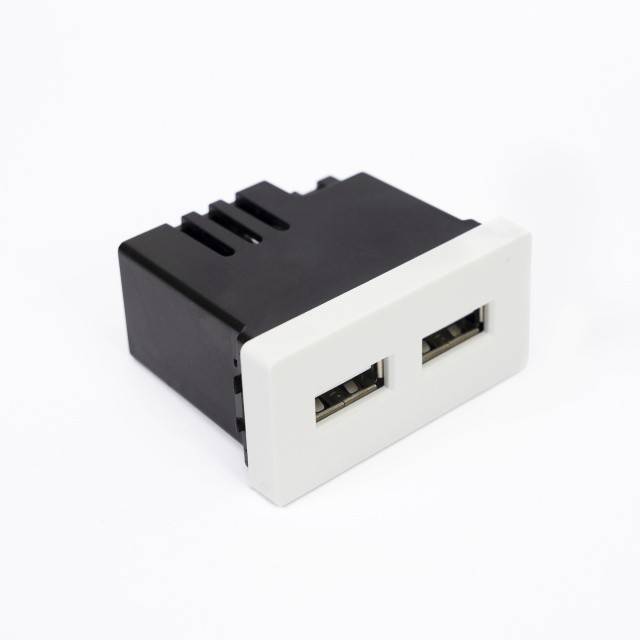 Priza alimentare 2 x USB PNI UB20, 5V 2.4A, max. 12W, modulara, tip F 1/2, montaj incastrat